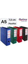 Biblioraft plastifiat A5, 7.5 cm, OPTIMA, ALEGE CULOAREA: Verde - Papet