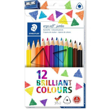 Creioane colorate STAEDTLER Ergo Soft Jumbo, 12 culori/set - Papet