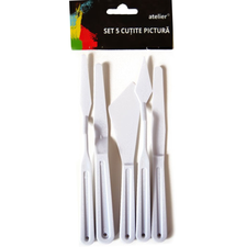 Set cutite plastic pentru pictura 5 buc/set ATELIER - Papet