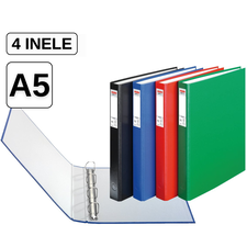 Caiet mecanic A5 cu 4 inele, HERLITZ, Diverse culori - Papet