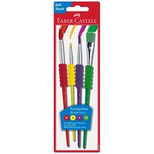 Pensule Soft Touch din par sintetic 4 buc/set FABER-CASTELL - Papet