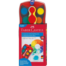 Acuarele 12 culori/set, FABER CASTELL Connector Rosu - Papet
