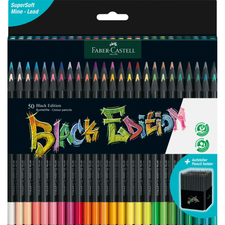 Creioane colorate FABER-CASTELL Black Edition, 50 culori/set - Papet