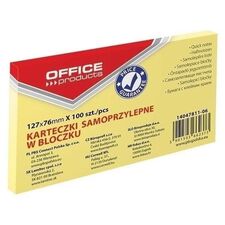 Notes autoadeziv 76 x 127 mm, 100 file, galben pal, OFFICE PRODUCTS - Papet