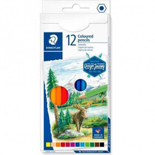 Creioane colorate STAEDTLER, hexagonale, 12 culori/set - Papet