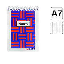 Bloc Notes cu spirala A7, 50 file, matematica, ARHI DESIGN - Papet