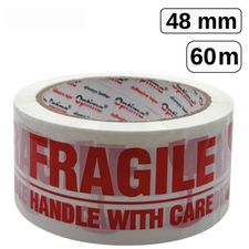 Banda adeziva inscriptionata FRAGILE, 48 mm x 60 m, OPTIMA - Papet
