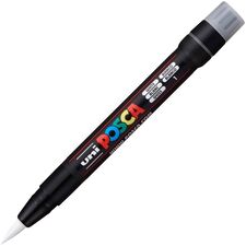 Marker pensula Uni Posca Brush PCF-350 K Alb - Papet