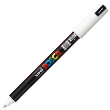 Marker Uni PC-1MR POSCA 0.7 mm varf fin metalic, Alb - Papet