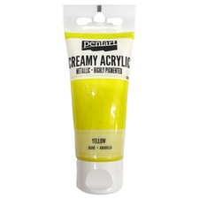 Culoare acrilica creamy metallic, 60 ml, PENTART, ALEGE CULOAREA: Yellow - Papet