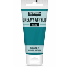 Culoare acrilica creamy matte, 60 ml, PENTART, ALEGE CULOAREA: Turquoise Blue - Papet