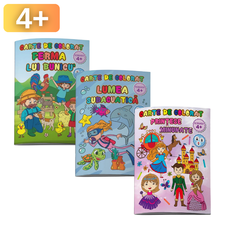 Carti de colorat educative 4+, diverse teme, Model: Ferma lui bunicu - Papet
