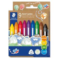 Creioane colorate cerate STAEDTLER Noris Jumbo, 9 culori/set - Papet