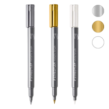 Marker cu varf pensula STAEDTLER  Brush 8321, ALEGE CULOAREA: Argintiu - Papet