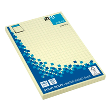 Notes autoadeziv 100 x 150 mm, 100 file, galben pal, INFO NOTES, ALEGE LINIATURA: Matematica - Papet