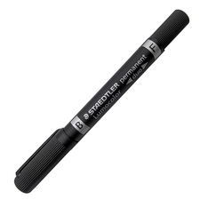 Marker permanent cu 2 capete B/F si varf tesit Negru, STAEDTLER Lumocolor - Papet