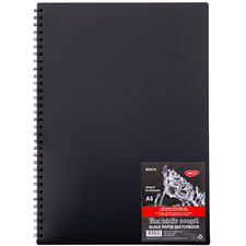 Bloc desen si schite A3 cu spitala, hartie neagra, 140gr/mp, 30 file, DACO - Papet