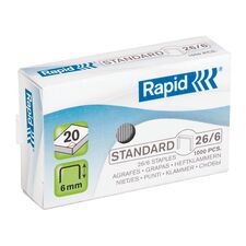 Capse 26/6, 1000 buc/cutie RAPID Standard - Papet