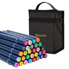 Set sketch marker cu 2 capete, husa textila, 30 culori/set, DELI Finenolo - Papet