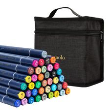 Set sketch marker cu 2 capete, husa textila, 40 culori/set, DELI Finenolo - Papet