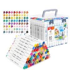 Set sketch marker cu 2 capete, 80 culori/set, DELI Color Emotion - Papet
