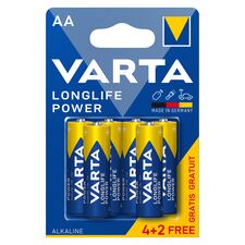 Baterie alcalina VARTA Longlife Power AA LR6, 1.5V, 6 buc/set - Papet