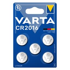 Baterie litiu CR2016 90mAh 3V, 20 x 1.6 mm, VARTA, 5 buc/set - Papet