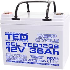 Acumulator AGM VRLA 12V GEL Deep Cycle, 36 Ah, dimensiuni 195 x 130 x 159 M6, TED Electric - Papet