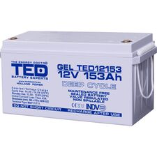 Acumulator AGM VRLA 12V GEL Deep Cycle, 153 Ah, dimensiuni 494 x 170 x 239 M8, TED Electric - Papet