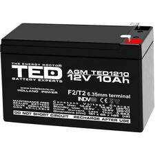 Acumulator AGM VRLA 12V, 10Ah, dimensiuni 151 x 65 x 94 F2, TED Electric - Papet