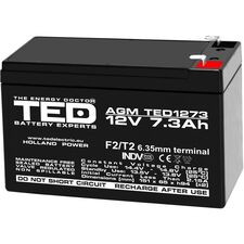 Acumulator AGM VRLA 12V, 7.3 Ah, dimensiuni 151 x 65 x 94 F2, TED Electric - Papet