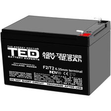 Acumulator AGM VRLA 12V, 12.5 Ah, dimensiuni 151 x 98 x 94 F2, TED Electric - Papet