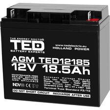 Acumulator AGM VRLA 12V, 18.5 Ah, dimensiuni 181 x 77 x 167 F3, TED Electric - Papet