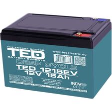 Acumulator AGM VRLA 12V Deep Cycle, 15 Ah, dimensiuni 151 x 99 x 103 M5, TED Electric - Papet