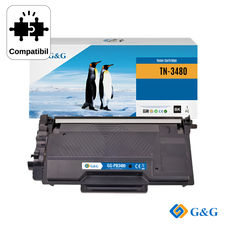 Cartus toner compatibil G&G Black TN3480 (NT-PB3480), pentru Brother HL-L6400DW, 8.000 pagini - Papet