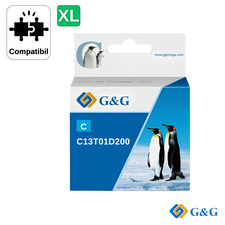 Cartus inkjet compatibil G&G Cyan C13T01D200 XXL, pentru Epson WorkForce Pro WF-C529R, 20.000 pagini - Papet