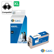 Cartus inkjet compatibil G&G Black 408XL C13T09K14010, pentru Epson WorkForce Pro WF-C4810DTWF, 1.100 pagini - Papet