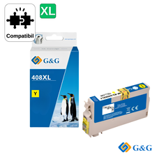 Cartus inkjet compatibil G&G Yellow 408XL C13T09K44010, pentru Epson WorkForce Pro WF-C4810DTWF, 1.700 pagini - Papet