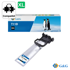 Cartus inkjet compatibil G&G Black XL C13T11D140, pentru Epson WorkForce Pro WF-C5390DW, 5.000 pagini - Papet