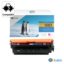 Cartus toner compatibil G&G Magenta CF363X 508, pentru HP LaserJet M552DN, 9.500 pagini - Papet