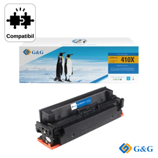 Cartus toner compatibil G&G Cyan CF411X 410X, pentru HP LaserJet Pro M452, 5000 pagini - Papet