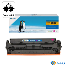 Cartus toner compatibil G&G Magenta CF543X 203X, pentru HP LaserJet Pro M254, 2.500 pagini - Papet