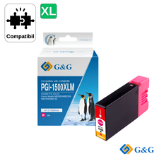 Cartus inkjet compatibil G&G Magenta PGI-1500XLM, pentru Canon Maxify MB2050, 1.200 pagini - Papet