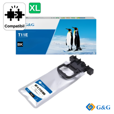 Cartus inkjet compatibil G&G Black XXL C13T11E140, pentru Epson WorkForce Pro WF-C5390DW, 10.000 pagini - Papet