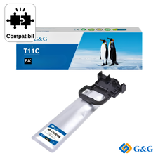 Cartus inkjet compatibil G&G Black L C13T11C140, pentru Epson WorkForce Pro WF-C5390DW, 3.000 pagini - Papet