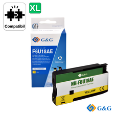 Cartus inkjet remanufacturat G&G Yellow 953XL F6U18AE, pentru HP OfficeJet Pro 8210, 1.600 pagini - Papet