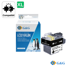 Cartus inkjet compatibil G&G Black LC3219XLBK, pentru Brother MFC‑J6930Dw, 3.000 pagini - Papet