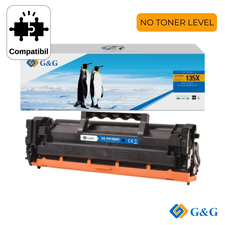 Cartus toner compatibil G&G Black W1350X 135X, cu cip, NO TONER LEVEL, pentru HP LaserJet M209DW, 2.400 pagini - Papet