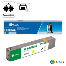 Cartus toner remanufacturat G&G Yellow 973X F6T83AE Anti Update, pentru HP PageWide Pro 452dw, 7.000 pagini - Papet
