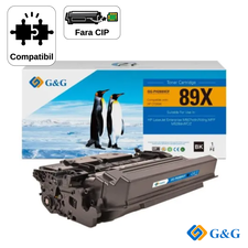 Cartus toner compatibil G&G Black CF289X 89X, fara cip, pentru HP LaserJet Enterprise M528dn, 10.000 pagini - Papet